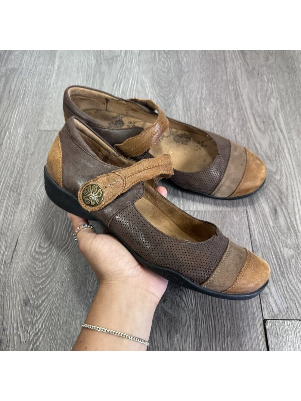 Taos Bravo Mary Jane Shoes Women 9.5 Brown Leather Comfort Cap Toe Loafer Career
